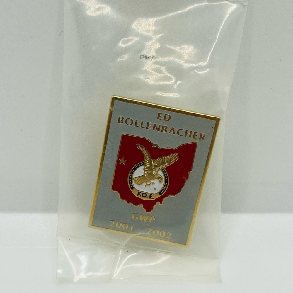 Ohio FOE GWP 2001-2002 Ed Bollenbacher Lapel Pin New And Sealed.